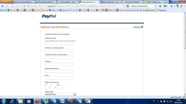 comment faire pour avoir un compte paypal au cameroun